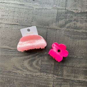 2x Pink Claw Clips